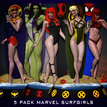 Marvel surfgirls – 5 Pack